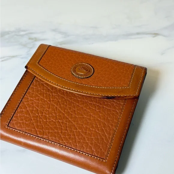 Vintage dooney and Bourke brown leather kiss lock wallet - Picture 2 of 10